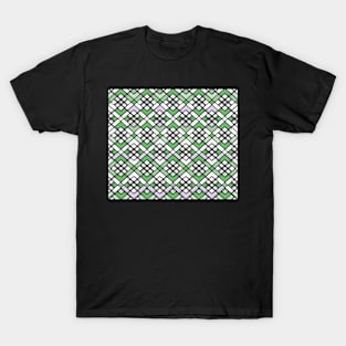 Abstract geometric pattern - green and black. T-Shirt